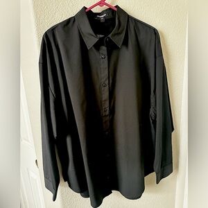 EXPRESS Poplin Boyfriend Portofino Shirt Size:L